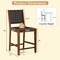 2-Pack Brown Black Counter Bar Stool PU Leather Wood Frame Comfortable